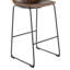 Tabouret de bar industriel de 30 pouces à hauteur fixe, chaise de bar à structure en métal avec assise et dossier rembourrés en cuir synthétique doux