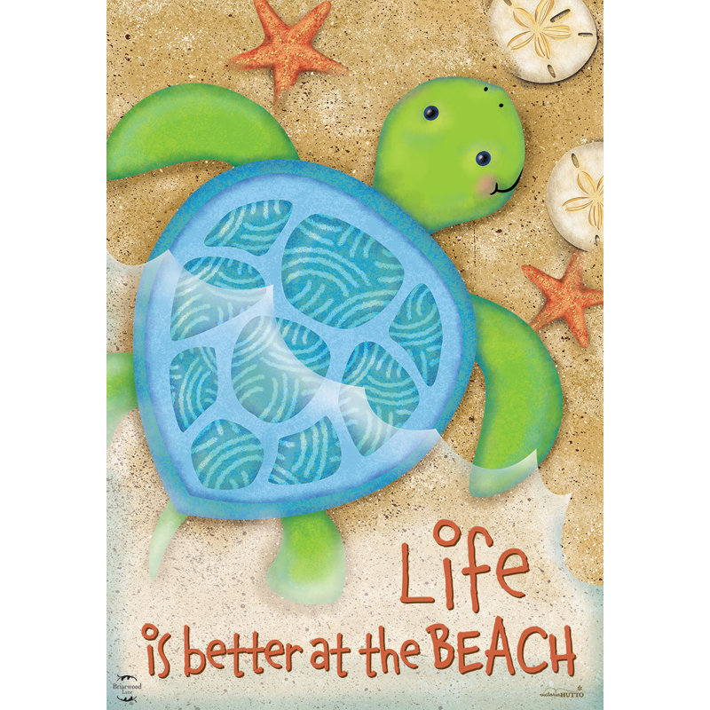Drapeau de jardin Life Is Better Turtle