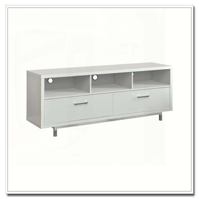 Console de télévision blanche avec tiroir de 60 po