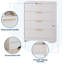 Commode 4 tiroirs pour chambre à coucher, commode moderne avec panneau ondulé en forme de vague, commode de rangement en bois pour le salon-839439420