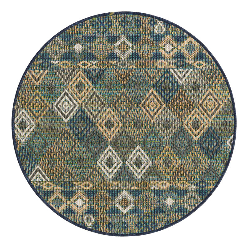 Jacole Offee Indoor/Outdoor Rug, Round 3'3"