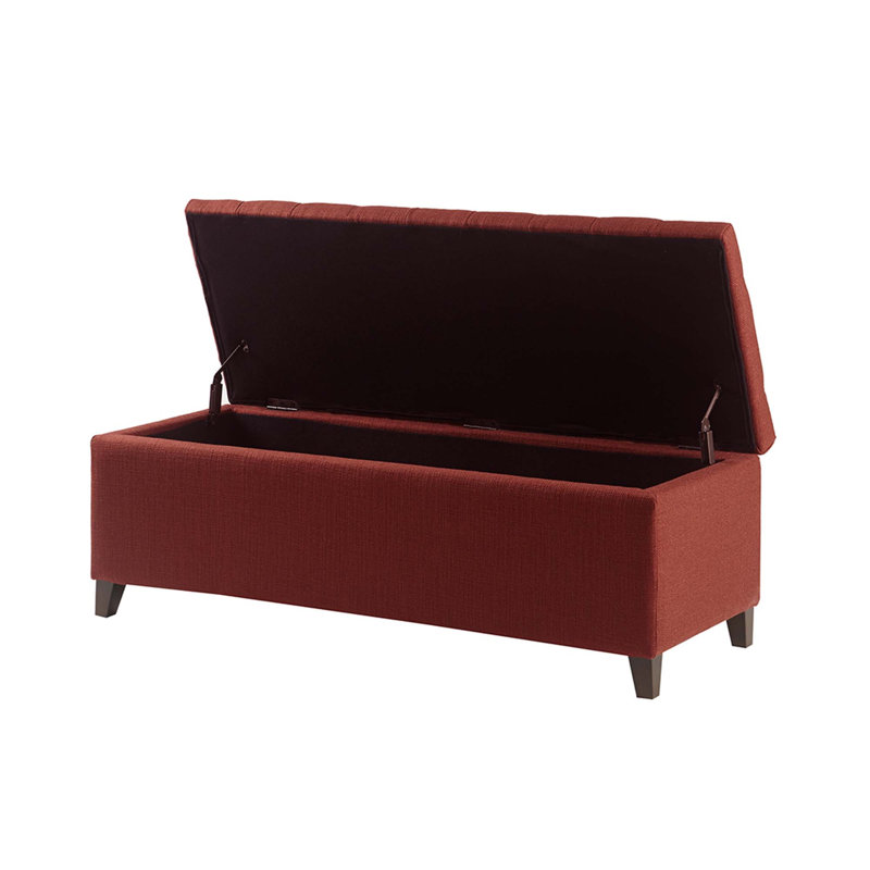 Hannjo Upholstered Storage Bench Accent Bench with Button Tufted Top Entryway Bench Bedroom Bench, Red