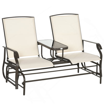 Banc oscillant d'extérieur avec table centrale Outsunny