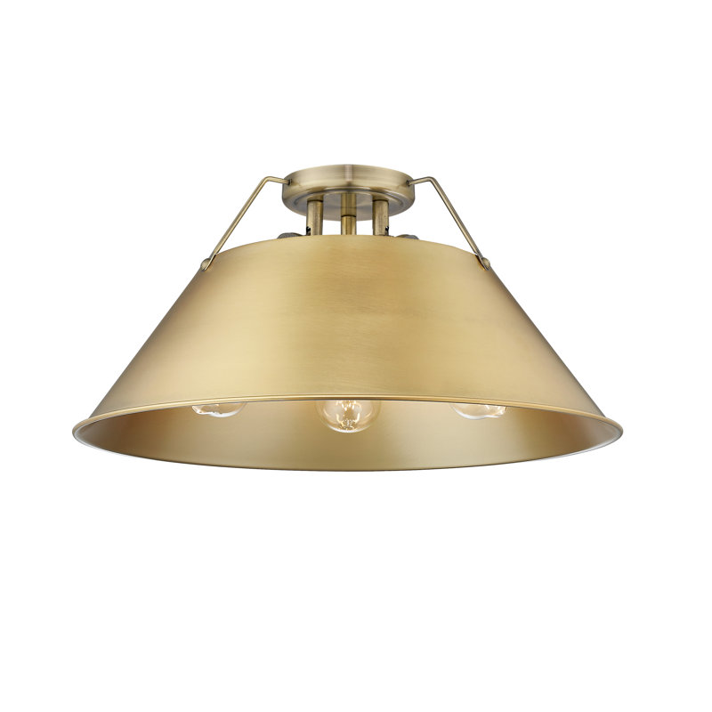 Plafonnier encastré 3 lumières Weatherford, Laiton vieilli, Bronze champagne brossé