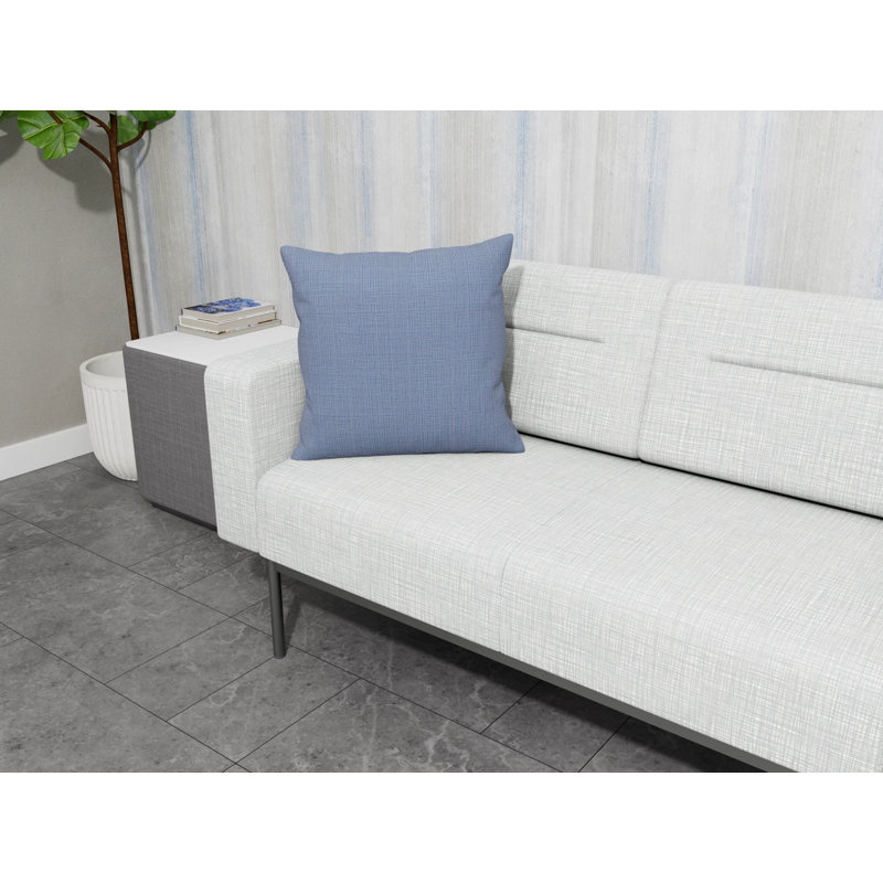 Coussin décoratif Darsey, 18 po carré, Chambray bleu marine clair