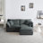 Chenille Two-Seater L-Shaped Sectional Sofa With Ottoman, Ideal For Small Living Spaces And Maximum Comfort-1635740775-1635740761