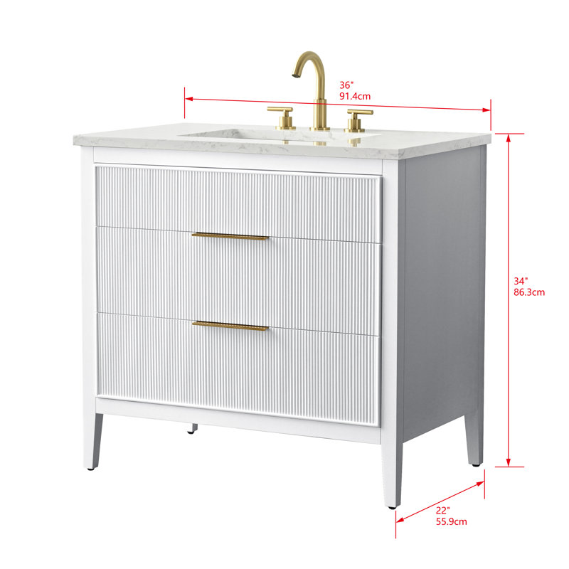 Emma 36" W Single Vanity, White