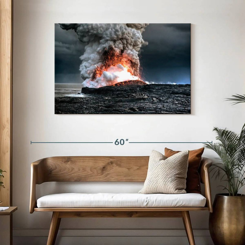 Volcan hawaïen Alvord, H 30 po x l 45 po