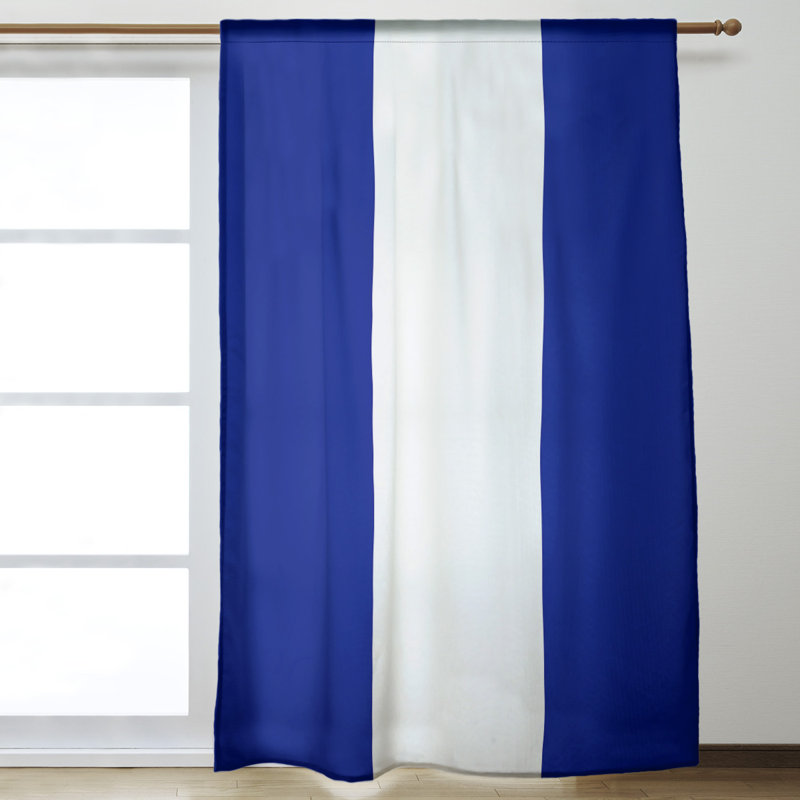 Mississippi Rebellion Sateen Room Darkening Curtain Single Panel, "Blue White"