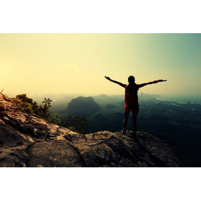 Friedrich Woman Hiker 1 Piece Wrapped Canvas Wall Art