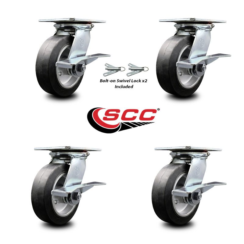 Caoutchouc sur roulettes en aluminium
