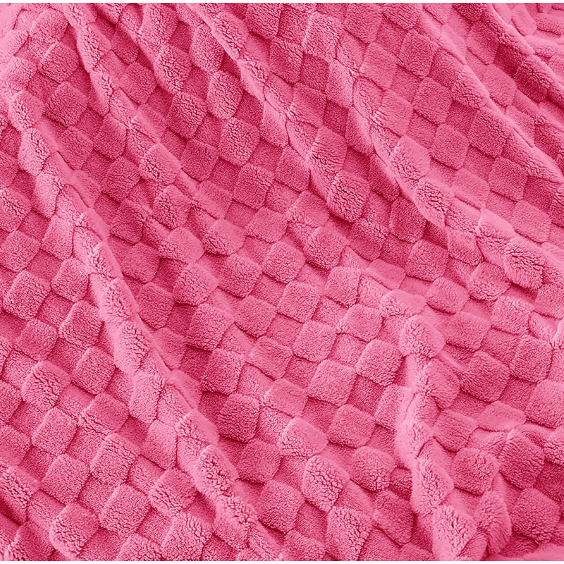 Couverture molletonnée douillette texturée, Rose millennial