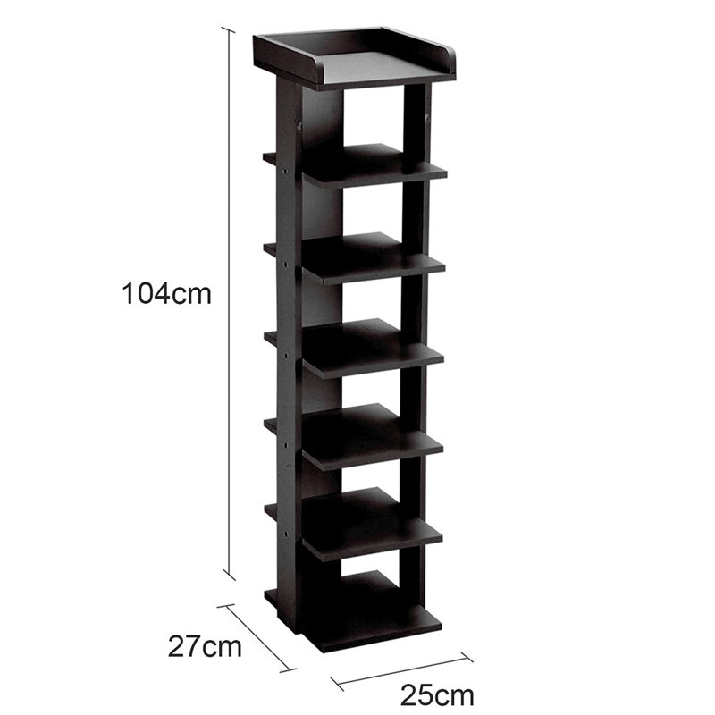 7 Pair Shoe Rack,  Black