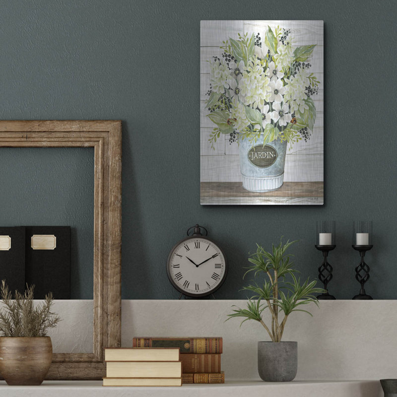 Luxe Jardin Art «Jardin Galvanized Bucket» par Cindy «Jardin Galvanized Bucket» par Cindy Jacobs, H 16 po x l 12 po