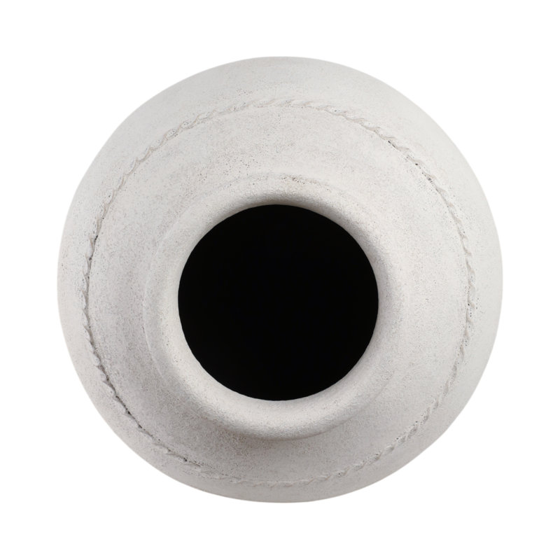 Handmade Clay Floor Vase, Ivory