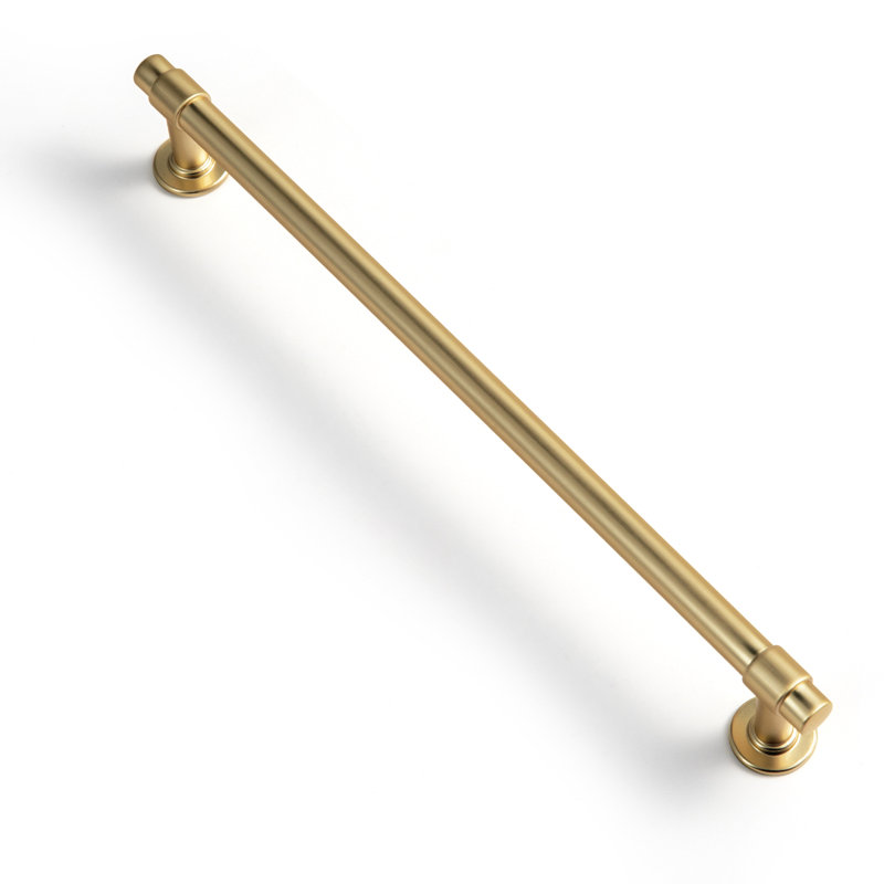 7 9/16" Center to Center Bar Pull, Light Brushed Brass