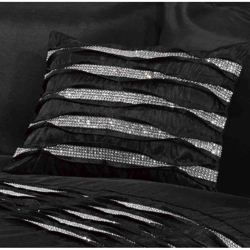 Delatorre Geometric Rectangular Boudoir / Breakfast Cushion, Black