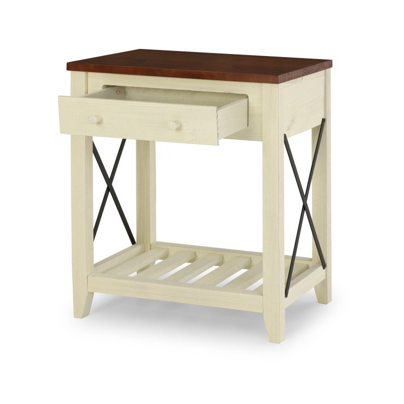 70cm Solid Wood Console Table, White
