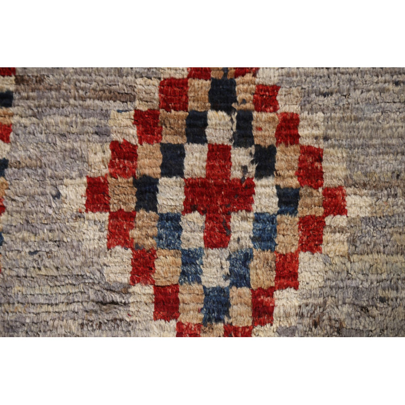Tapis de couloir gris unique en laine 2 pi 9 po x 9 pi 9 po New Age