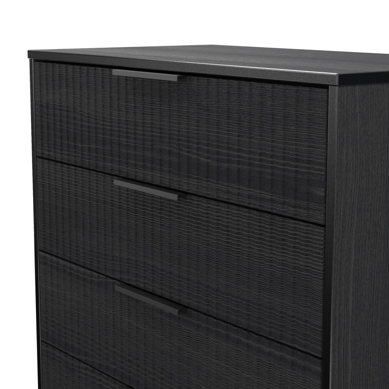 Bernat 77cm W 5 - Drawer Chest of Drawers, Black