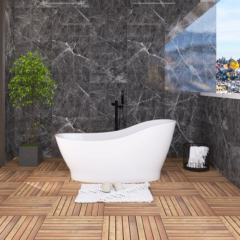 Baignoire de trempage autoportante 59 po en acrylique