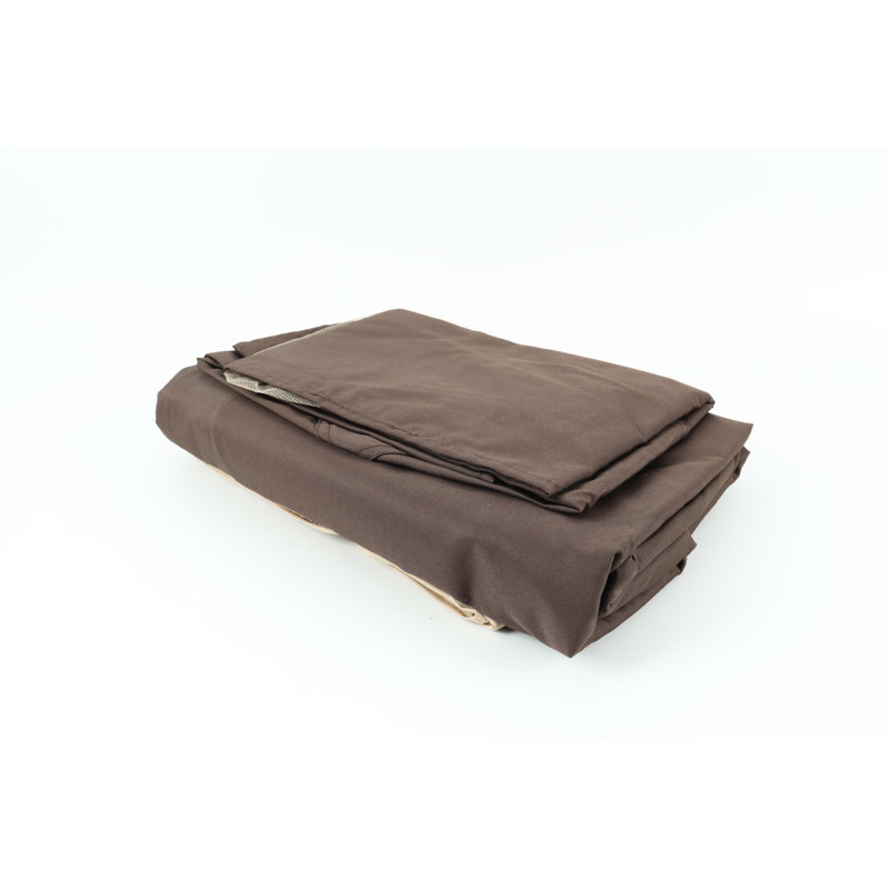 Auvent pour abri de jardin extérieur 10 pi x 10 pi - à deux niveaux, protégé, imperméable, enveloppe, couverture de patio brun, protection,
