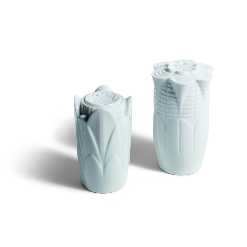 Lladro Naturofantastic Salt and Pepper Shaker Set, White