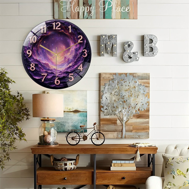Horloge murale en verre 12 po Nebula