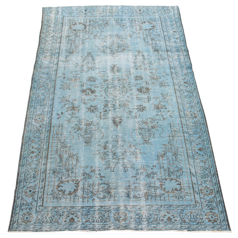Tapis transitionnel de couleur bleu clair 6 pi 1 po x 9 pi 7 po