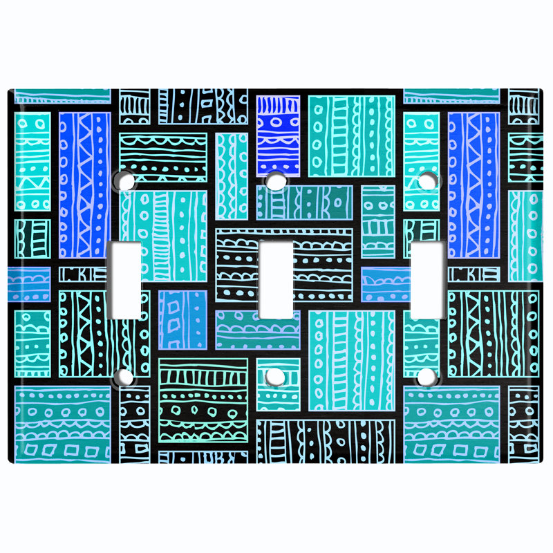 Patterned 3 - Gang Toggle Light Switch Standard Wall Plate