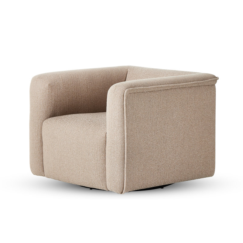 Wellborn Swivel Chair in Palermo Cognac, Kerbey Camel Polyester Blend