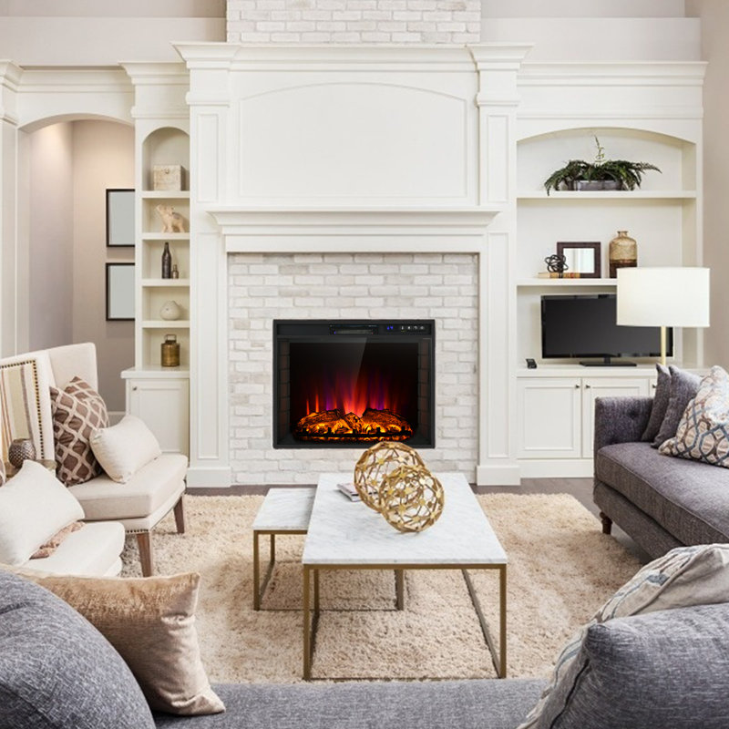 Masa 27'' W Black Electric Fireplace Insert with 5118 BTU