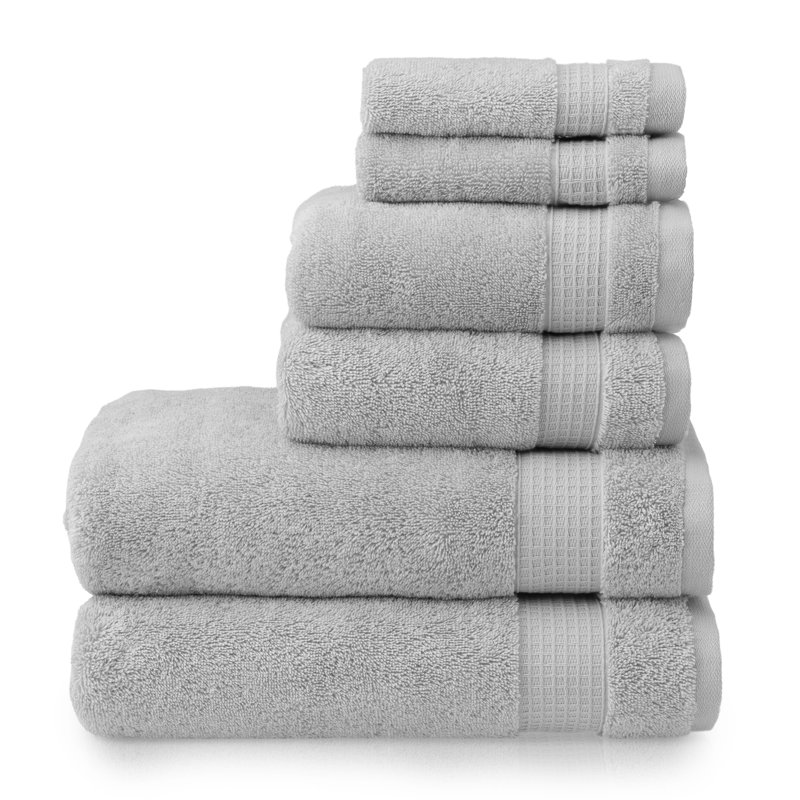 Noah 6 Piece Turkish Cotton Towel Set, Quiet Gray