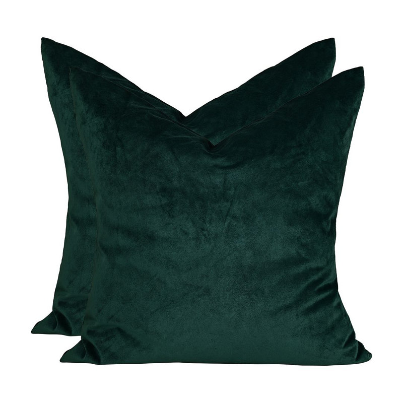 Matte Velvet Cushion Cover - 1 Pc, 30cm x 30cm, Deep Jungle Green