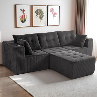 Canapé modulaire en velours côtelé Boneless