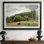 Paysage avec vaches et une ferme - Hans Gude - reproduction encadrée avec passe-partout et verre-c. Fin du 19e siècle