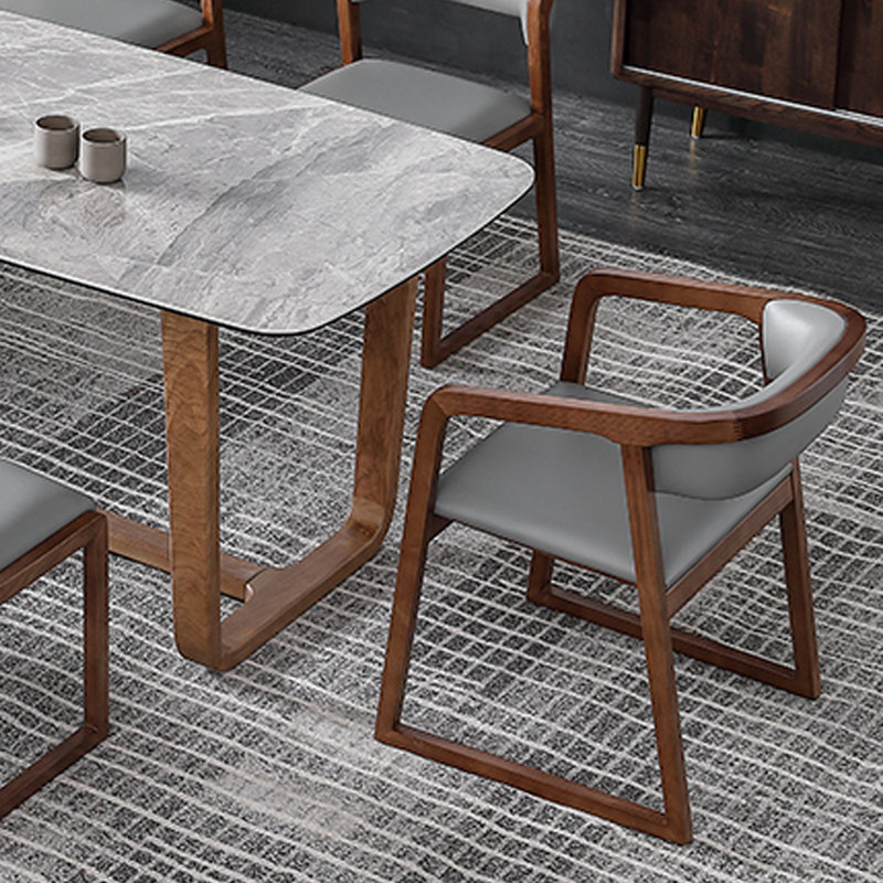16.92 " H Faux Leather Upholstered Ash Solid Wood Dining Chair