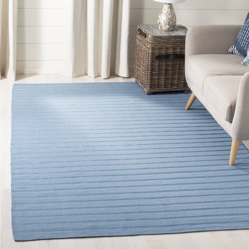 Tapis rayé en laine tissé à la main Rodgers, Rectangle 5 pi x 8 pi
