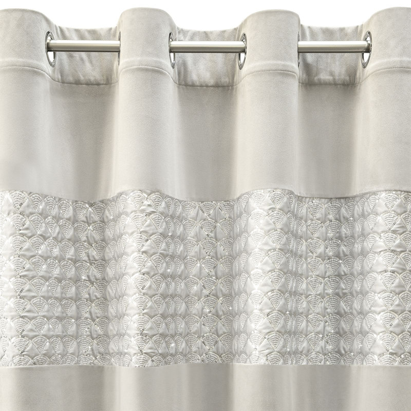 Aaryon Blackout Curtains Single Panel, Silver
