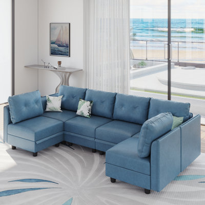 Zendajas 6 - Piece Modular U-Shape Sectional Sofa with Storage