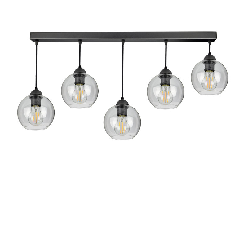 Ashtabula 5-Light Geometric Pendant, Transparent
