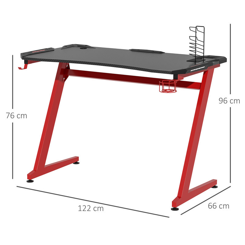 Klara Computer Desk, 96cm H x 122cm W x 66cm D , Red