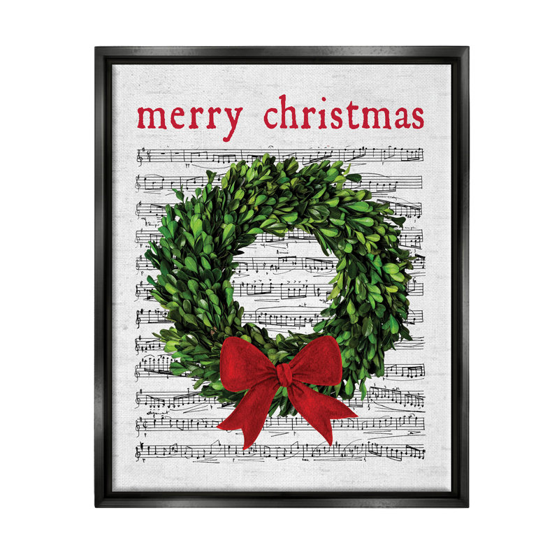 Couronne de chanson «Merry Christmas» par Lettered and Lined - Impression sur bois, H 21 po x l 17 po x P 1,7 po