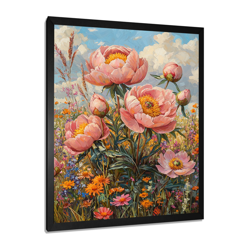 Barfield - art mural floral, Noir, H 20 po x l 12 po, Reproduction encadrée d'une seule photo