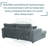 86"W Corduroy Upholstered Cloud Sleeper Sofa Bed Glauser Deep Seat Oversized Chaise Lounge Indoor-1401071799