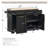 59.3" Kitchen Island With Storage 2 Pull Out Cabinet Organizers & Rubber Wood Drop Leaf, Rolling Kitchen Island With Trash Can Storage, Power Outlet, Spice & Towel Rack For Kitchen, Dining-114228956
