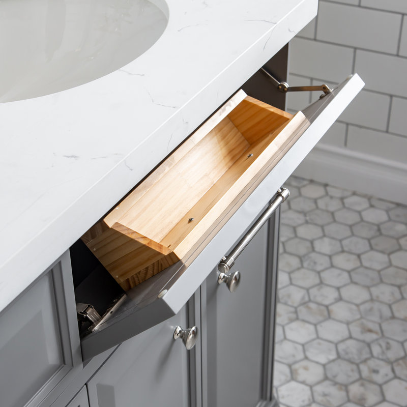 Palace 72'' W Double Vanity, Cashmere Gray, Polished Nickel
