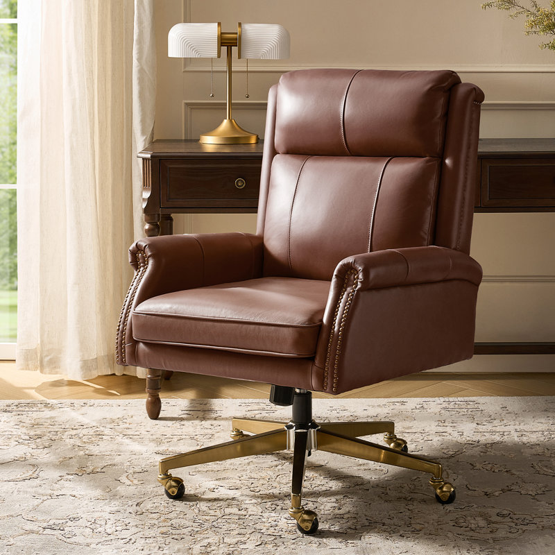 Fauteuil de direction à haut dossier Heeg, Brun