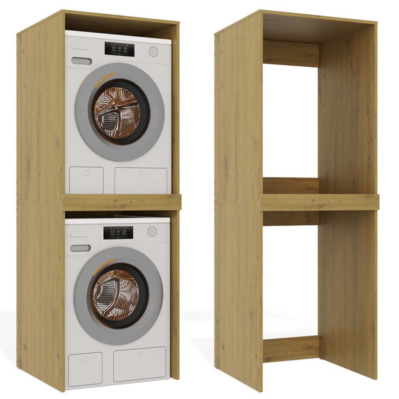 Pola Twin Manufactured Wood Laundry Room Organiser, Natural