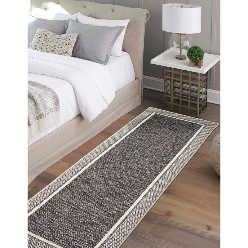 Tapis gris anthracite Brooks, Tapis de couloir 2 pi 8 po x 8 pi 2 po
